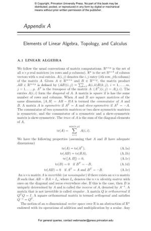 Elements of Linear Algebra, Topology, and Calculus
