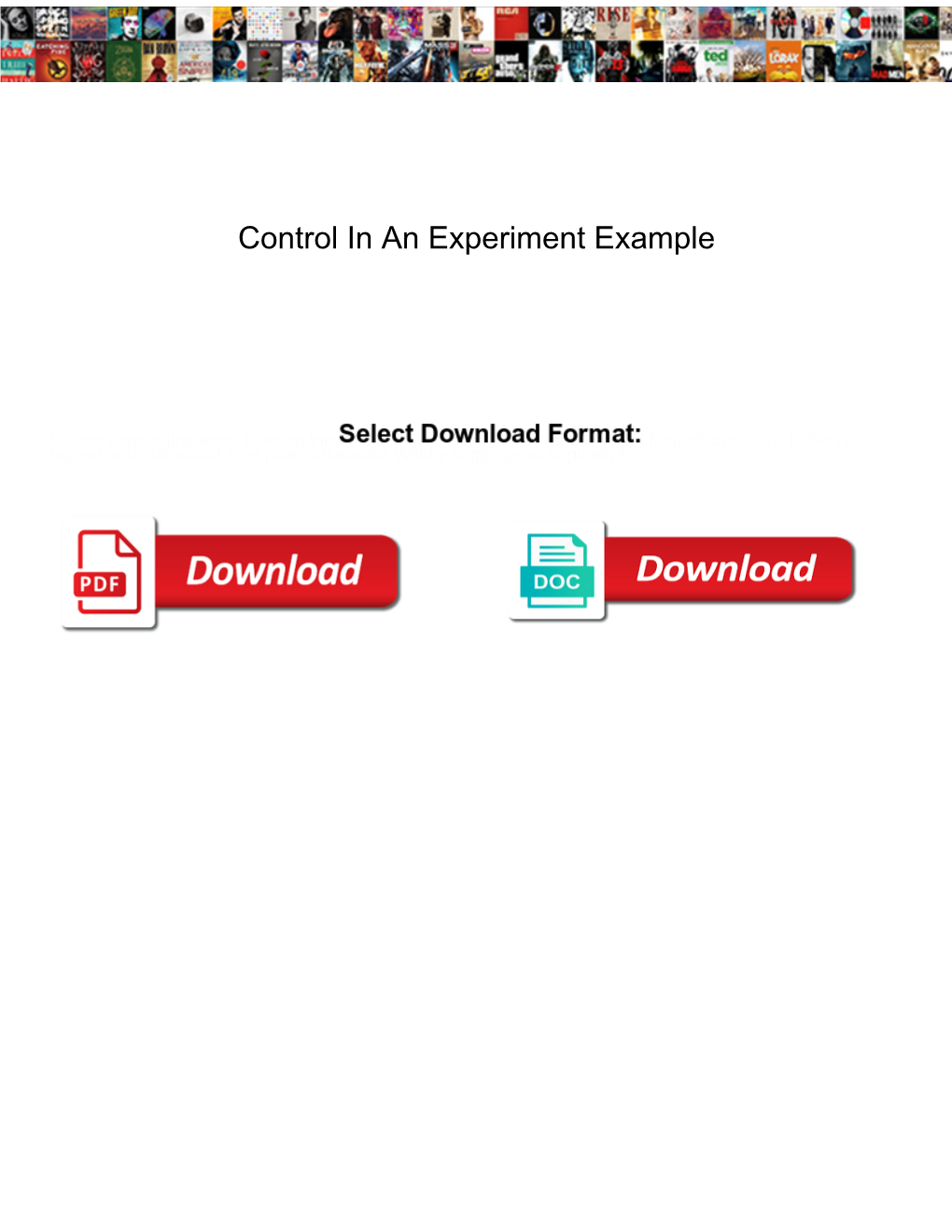 Control in an Experiment Example