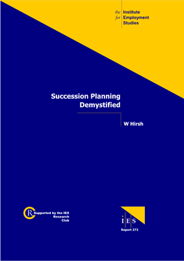 Succession Planning Demystified