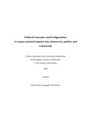 Political Concepts and Prefiguration: a Corpus-Assisted Enquiry Into Democracy, Politics and Community