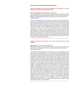 Cities Inside Climate Models & Downscaling Methods