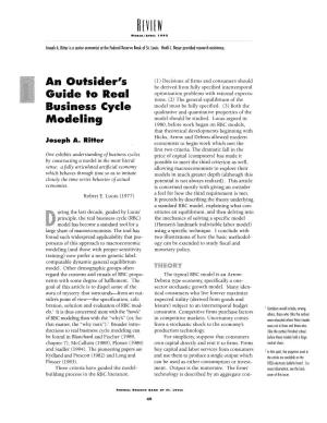 An Outsider's Guide to Real Business Cycle Modeling