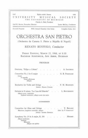 ORCHESTRA SAN PIETRO (Orchestra Da Camera S