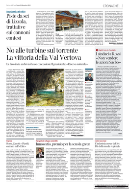 No Alle Turbine Sul Torrente La Vittoria Della Val Vertova