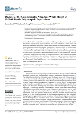 Decline of the Commercially Attractive White Morph in Goliath Beetle Polymorphic Populations