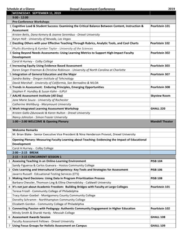 Drexel Assessment Conference 2019 WEDNESDAY