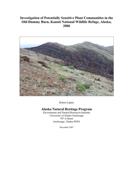 Investigation of Potentially Sensitive Plant Communities in the Old Dummy Burn, Kanuti National Wildlife Refuge, Alaska, 2006