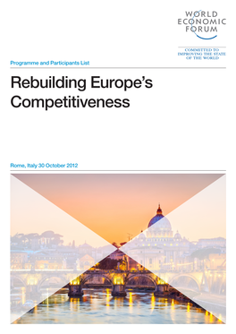Rebuilding Europe's Competitiveness