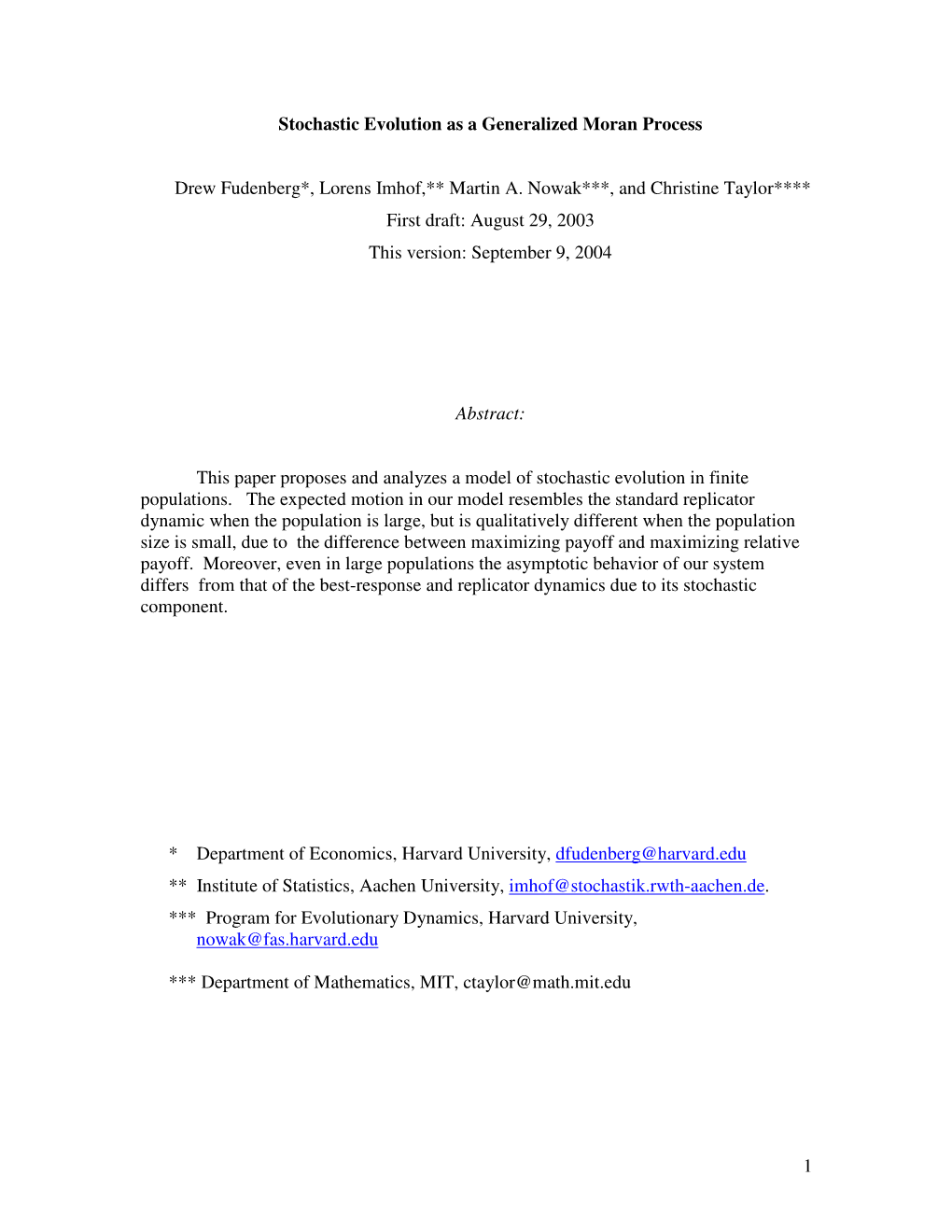 Stochastic Evolution As a Generalized Moran Process