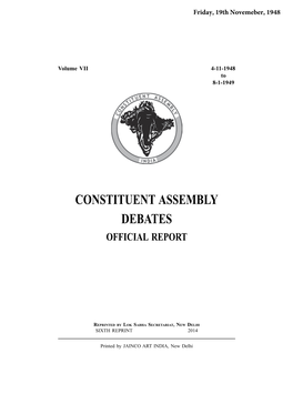 Constituent Assembly Debates Official Report