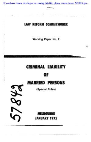 Criminal Liability Married Persons