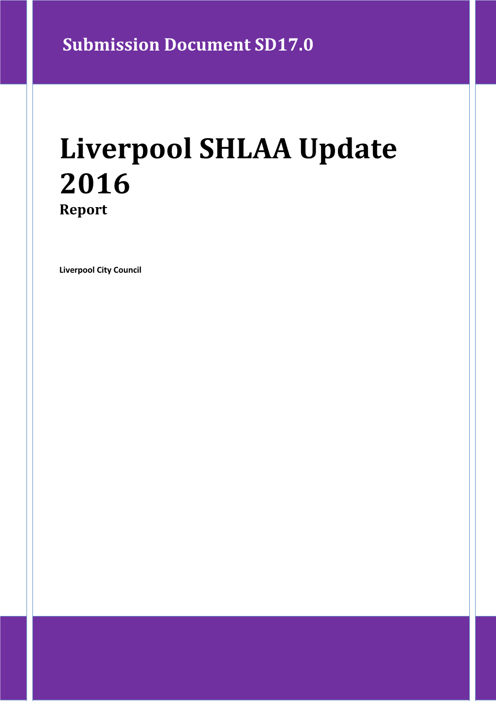 Liverpool SHLAA Update 2016 Report