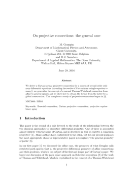 On Projective Connections: the General Case