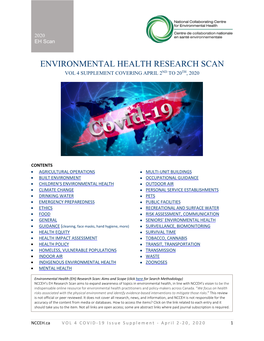 NCCEH Research Scan -202004 Covid-19 Suppl Issue Rev.Pdf