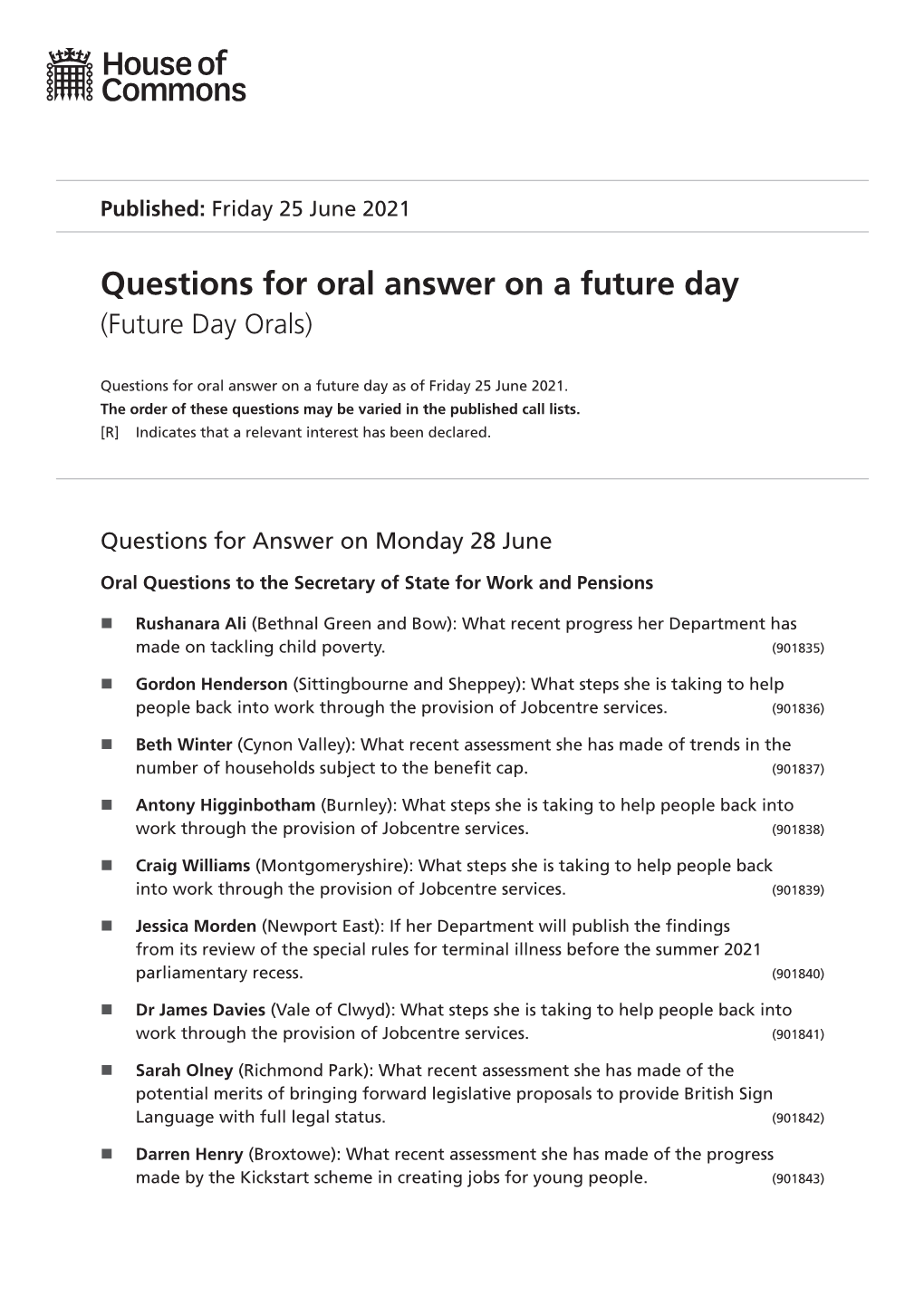 View Future Day Orals PDF File 0.11 MB