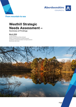 Westhill Strategic Needs Assessment – Summary of Findings