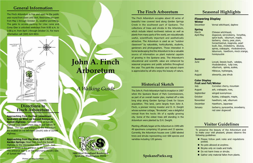 Finch Arboretum Walking Guide