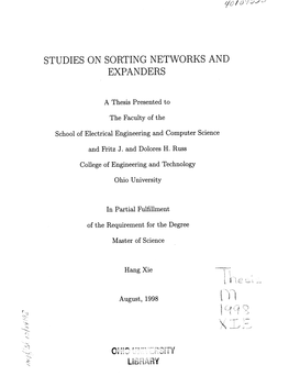 Studies on Sorting Networks and Expanders