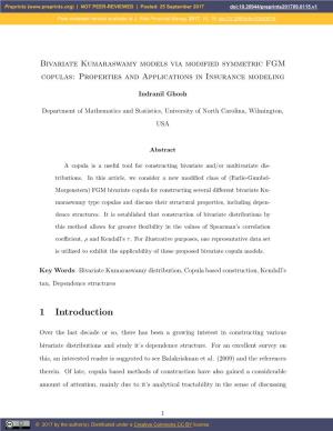 Bivariate Kumaraswamy Models Via Modified Symmetric FGM Copulas: Properties and Applications in Insurance Modeling