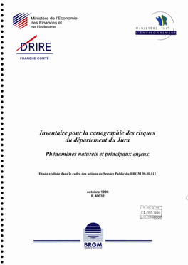 Inventaire Pour La Cartographie Des Risques Du Département Du Jura