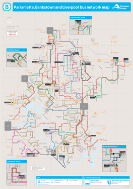 Parramatta, Bankstown and Liverpool Bus Network Map