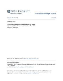 Revisiting the Vincentian Family Tree