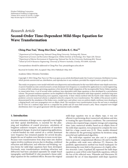 Second-Order Time-Dependent Mild-Slope Equation for Wave Transformation