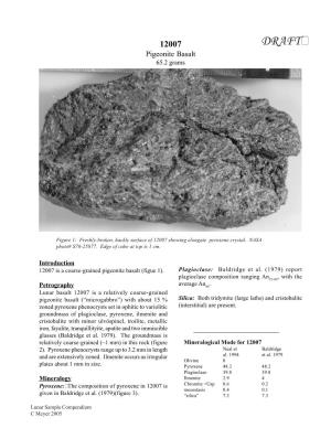 12007 DRAFT� Pigeonite Basalt 65.2 Grams