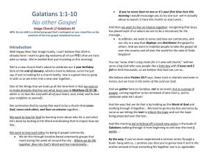 Galatians 1:1-10 No Other Gospel