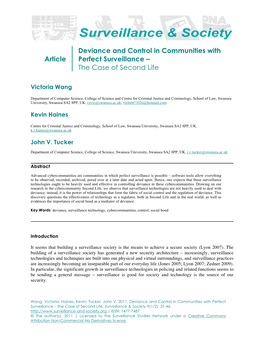 Article Deviance and Control in Communities