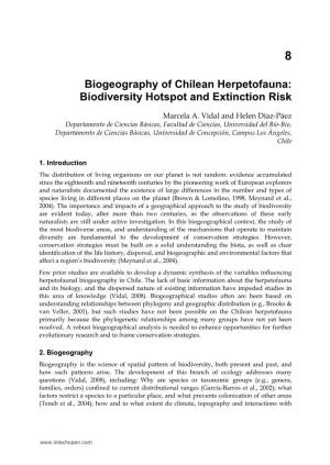 Biogeography of Chilean Herpetofauna: Biodiversity Hotspot and Extinction Risk