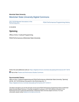 Montclair State University Digital Commons Spinning