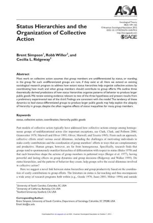 Status Hierarchies and the Organization of Collective Action