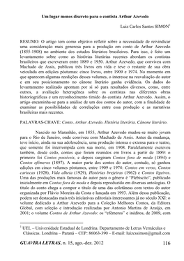 GUAVIRA LETRAS, N. 15, Ago.-Dez. 2012 116