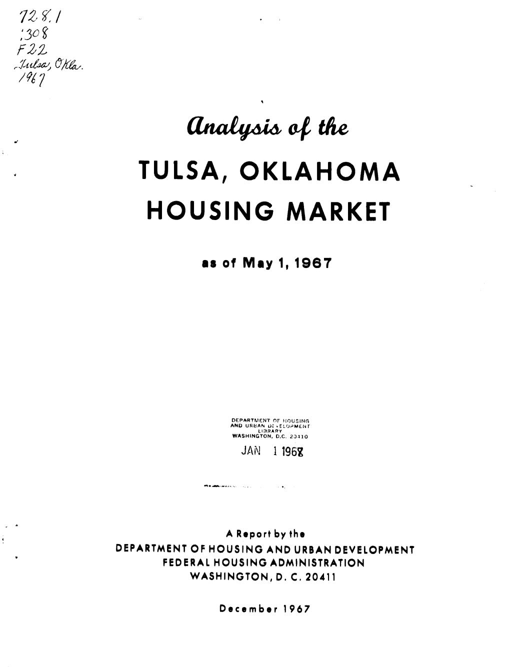 Analysis of the Tulsa, Oklahoma Housing Market