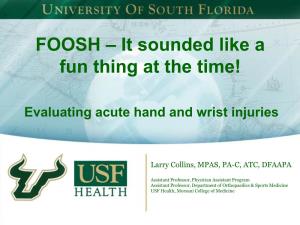 FOOSH – It Sounded Like a Fun Thing at the Time!