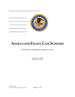 Aggravated Felony Case Summary