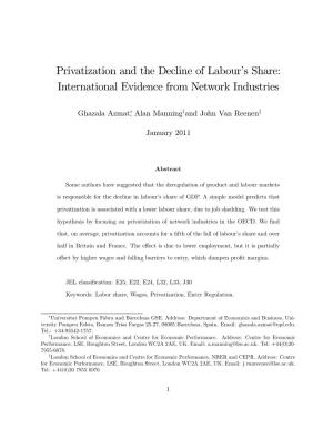 Privatization and the Decline of Labour's Share