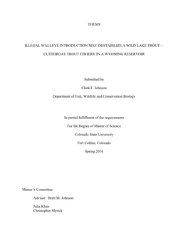 Thesis Illegal Walleye Introduction