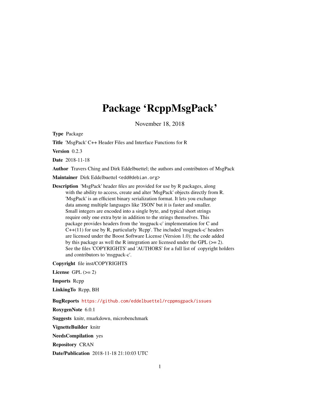 Package 'Rcppmsgpack'