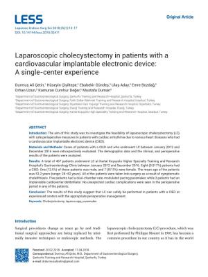 Laparoscopic Cholecystectomy in Patients with a Cardiovascular Implantable Electronic Device: a Single-Center Experience