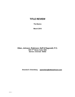 Title Review
