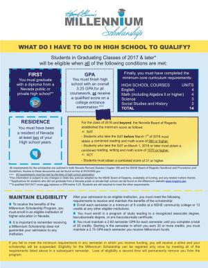 What Do I Have to Do in High School to Qualify?