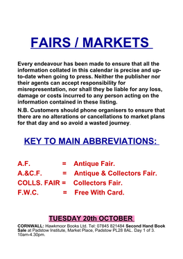 Fairs / Markets
