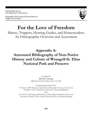 Appendix A, Annotated Bibliography of Non-Native History and Culture Of