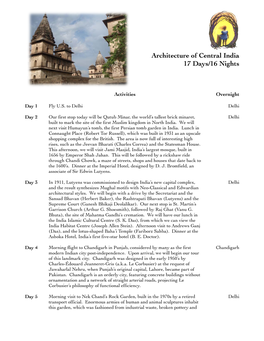 Architecture of Central India 17 Days/16 Nights