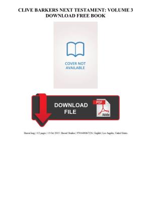 Download Clive Barkers Next Testament: Volume 3 Free Ebook