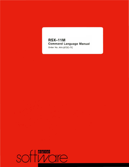 RSX-11M Command Language Manual Order No