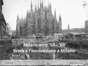 Milano Anni ‘50 - ‘60 Brera E L’Innovazione a Milano
