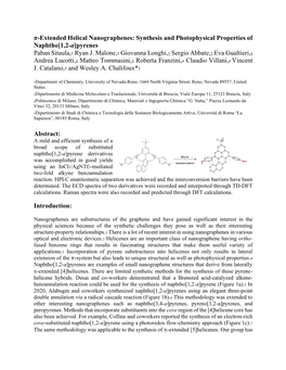 Synthesis and Photophysical Properties of Naphtho[1,2-A]Pyrenes Paban Sitaula,† Ryan J